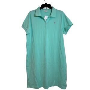NWT J. Crew Large, Long Line, Polo Dress Sea Foam Green "Calm Surf"
